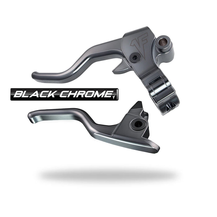 1FNGR EASY PULL CLUTCH + BRAKE LEVER COMBO |  BLACK CHROME DYNA-SOFTIAL-TOURING-SPORTSTER (Copy)