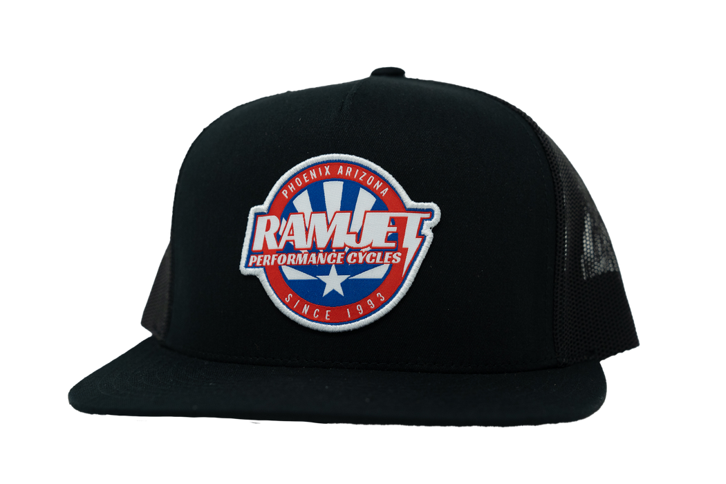 RAMJET RACING RWB BOLT TRUCKER SNAPBACK BLACK