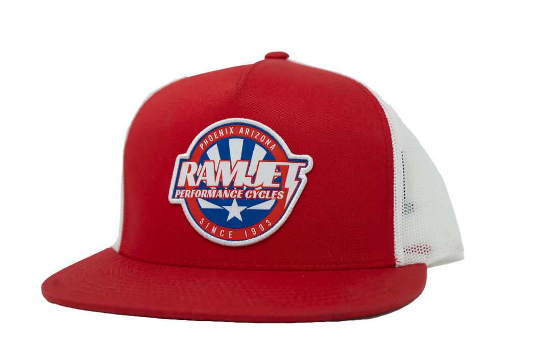 RAMJET RACING RWB BOLT TRUCKER SNAPBACK RED/WHITE