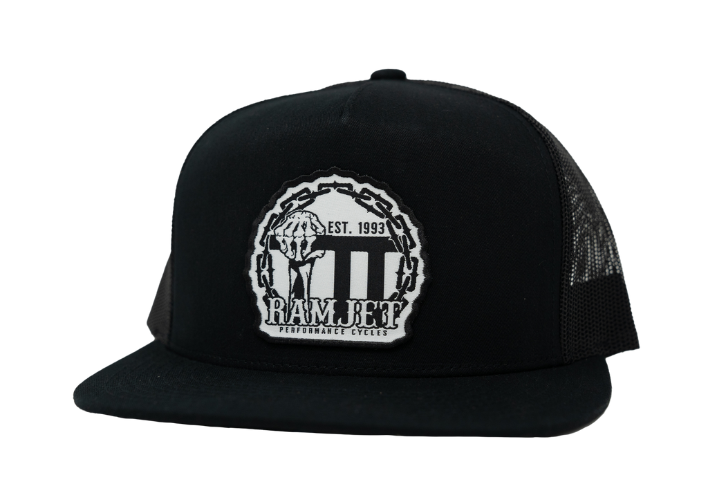 RAMJET RACING CHAIN FIST TRUCKER SNAPBACK BLACK