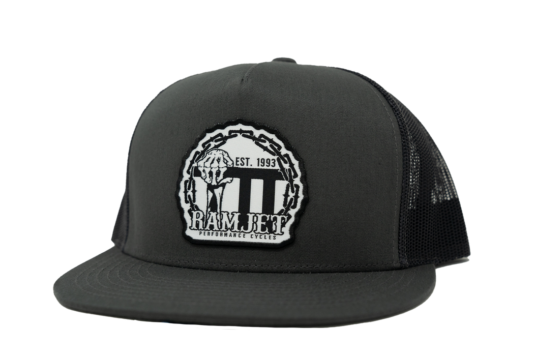 RAMJET RACING CHAIN FIST TRUCKER SNAPBACK CHARCOAL