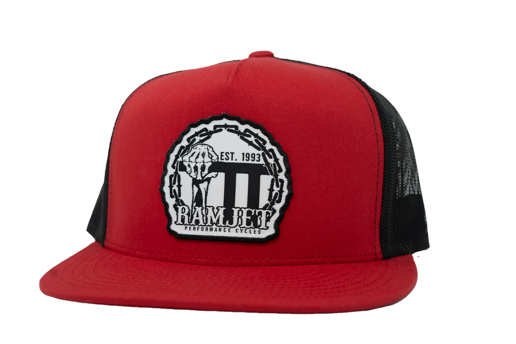 RAMJET RACING CHAIN FIST TRUCKER SNAPBACK RED