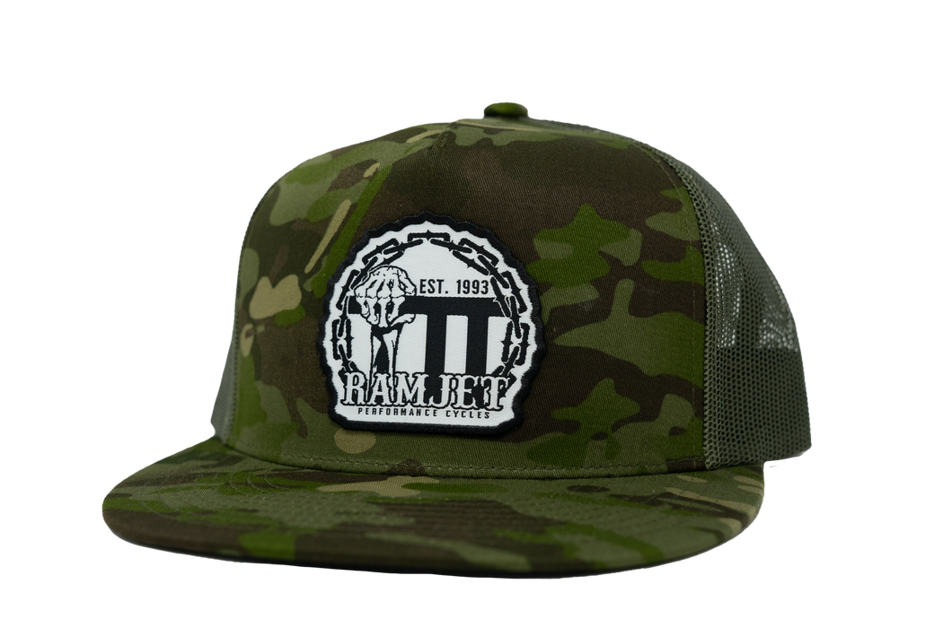 RAMJET RACING CHAIN FIST TRUCKER SNAPBACK CAMO